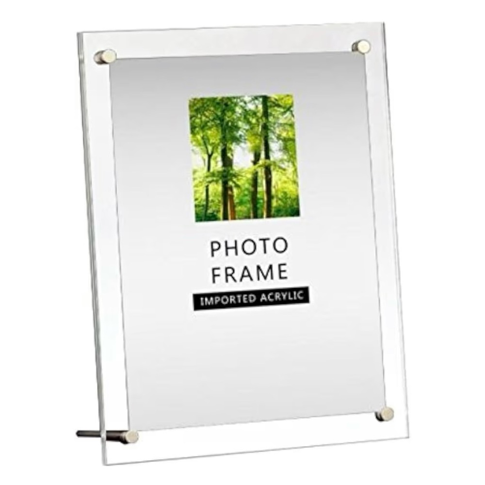 NEW Modern Acrylic Free Standing Photo Frame 8x10